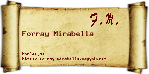 Forray Mirabella névjegykártya